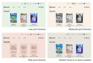 side by side showing low intensity, moderate, high and default mode.