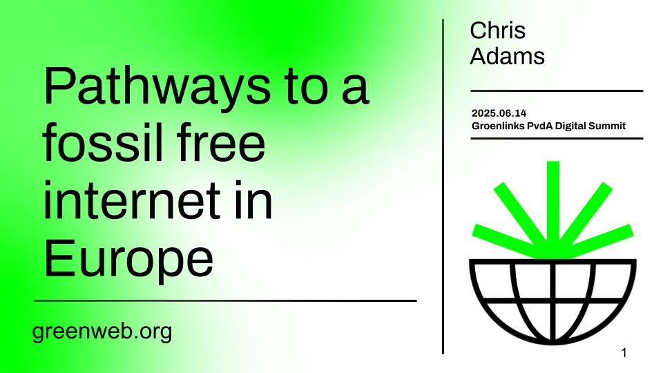 Pathways to a fossil free internet in Europe