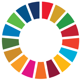 THe UN sustainable development goals logo - a coloured ring