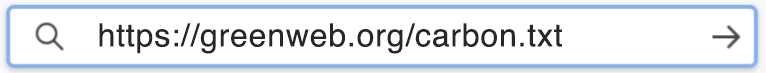 carbon.txt core idea diagram - url bar with https://greenweb.org/carbon.txt